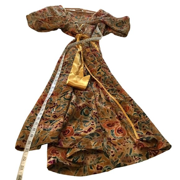 VTG Gold Label Victoria's Secret Woman Abstract Kimono Robe Satin Belt Swim S/P - Picture 12 of 13